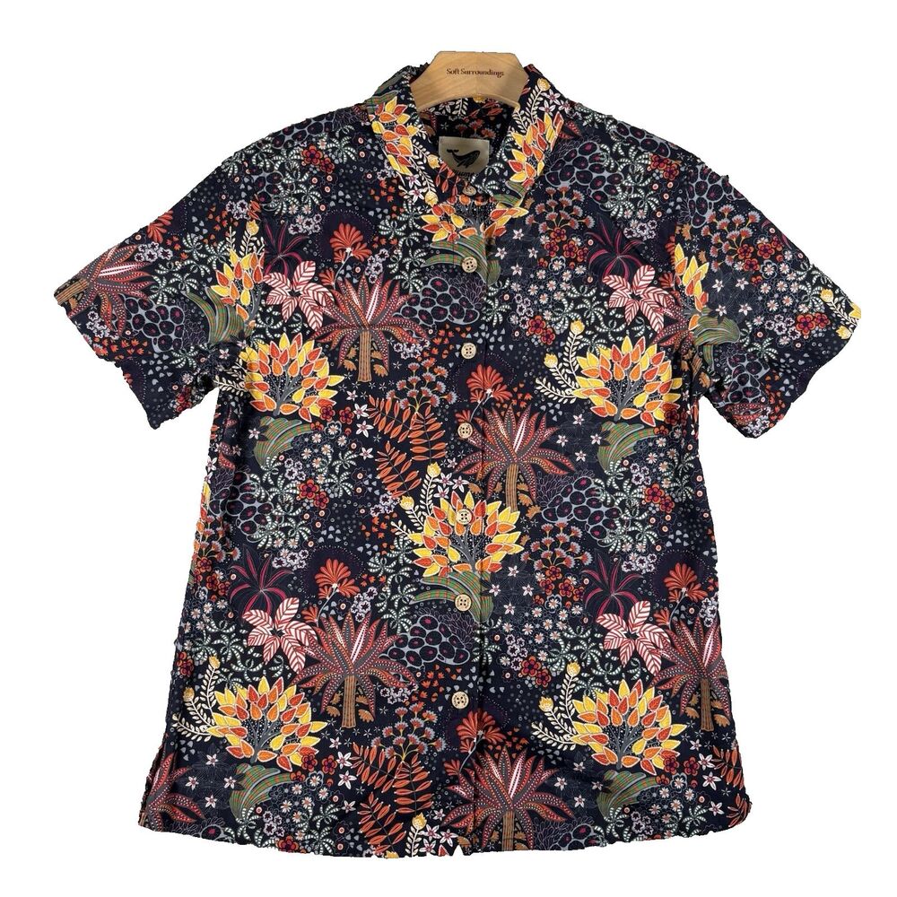 Yiume Hawaiian Shirt Mens Small Floral Short Sleeve Tropical Aloha Beach Summer